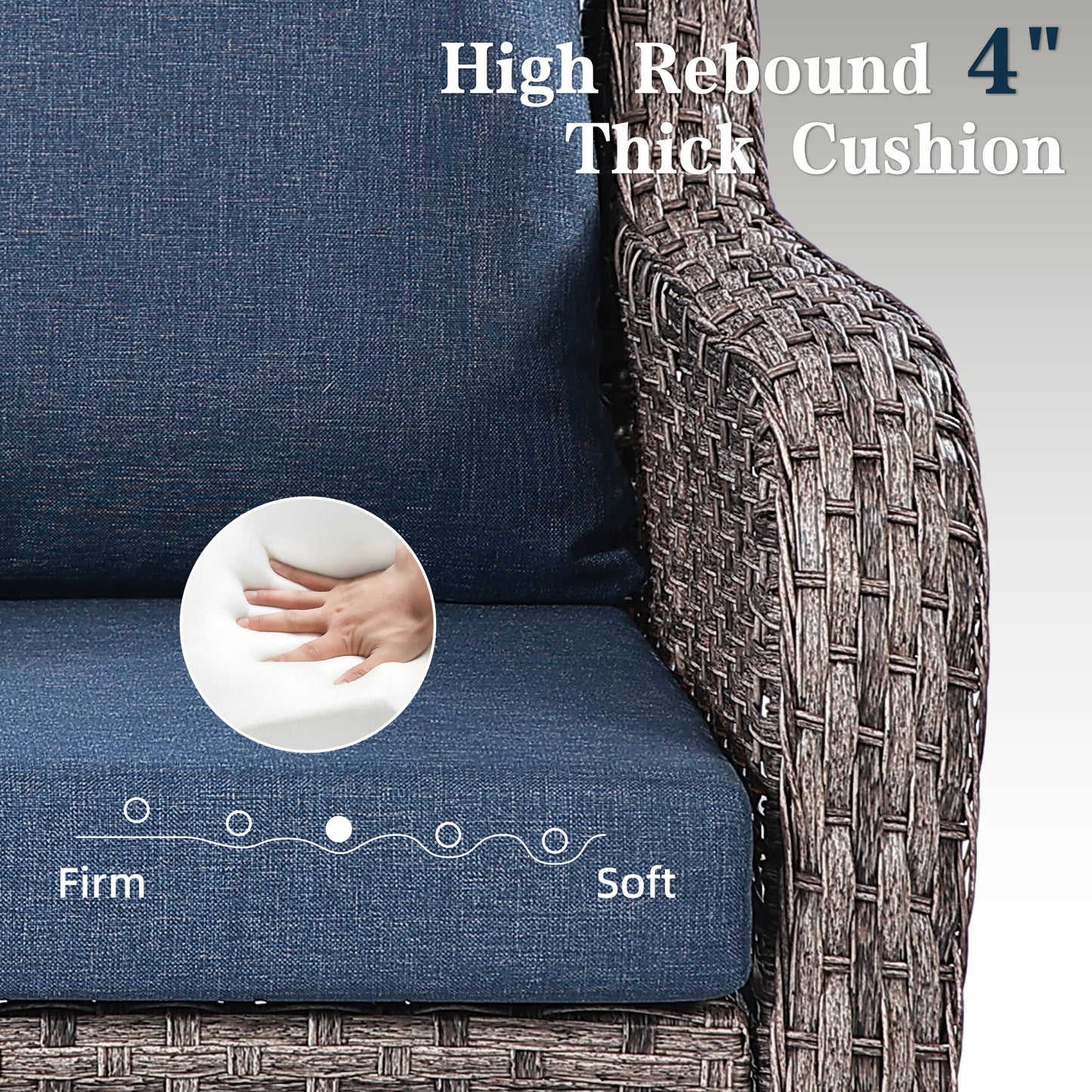 Outdoor Swivel Rocking Chairs, High Back Outdoor Furniture Set for Backyard, Garden, Lawn, Poolside